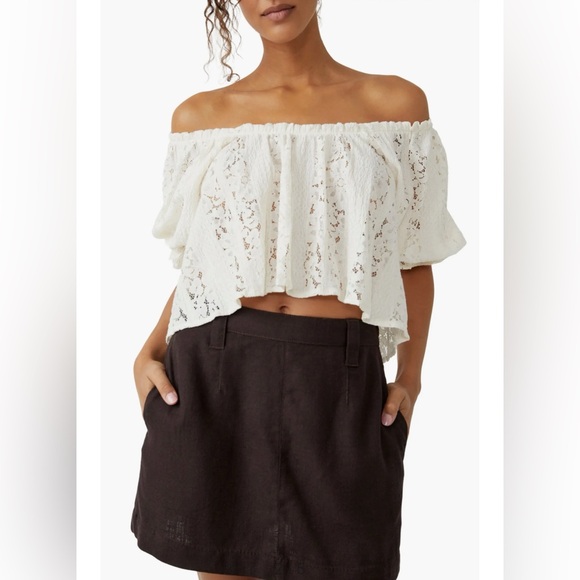 FREE PEOPLE Stacey Puff Sleeve Lace Top - Picture 3 of 12